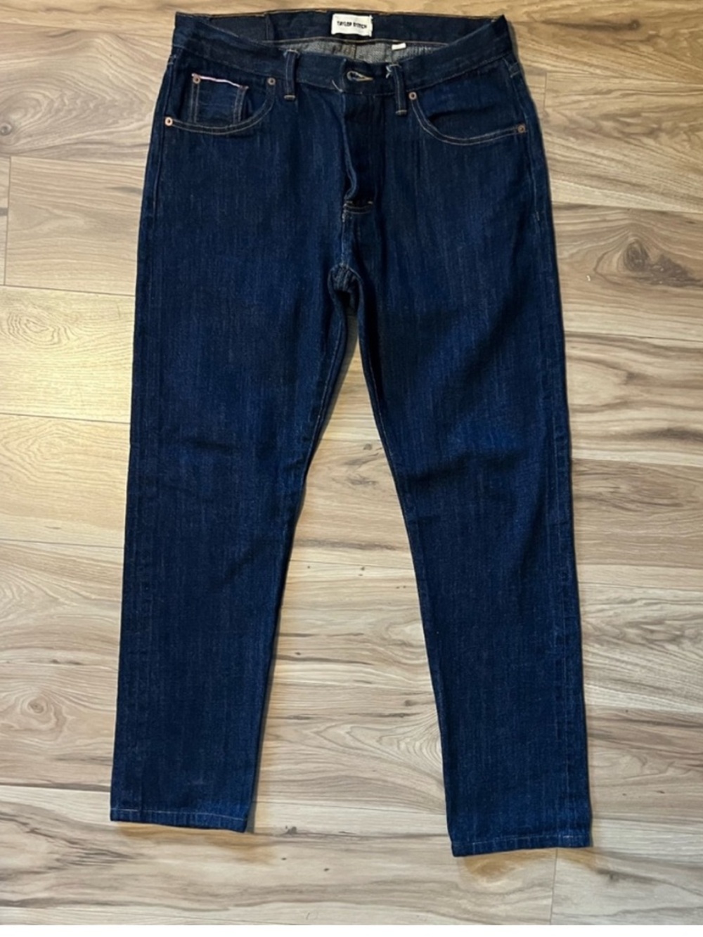 Taylor Stitch Indigo Slim Jeans with Contrast Stitching